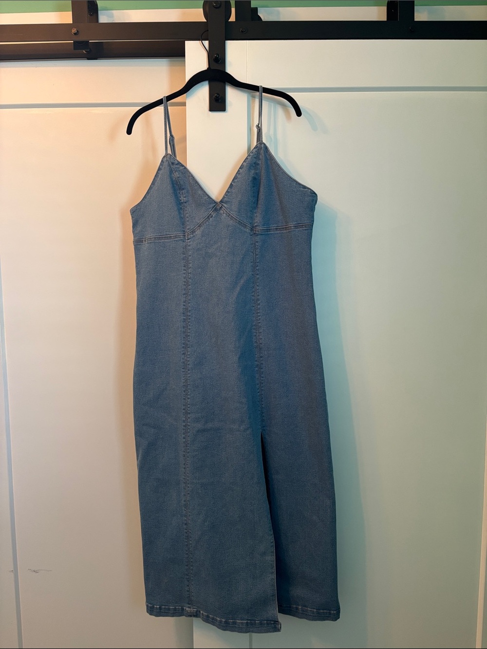 Habitual Light Blue Denim Midi Slip Dress